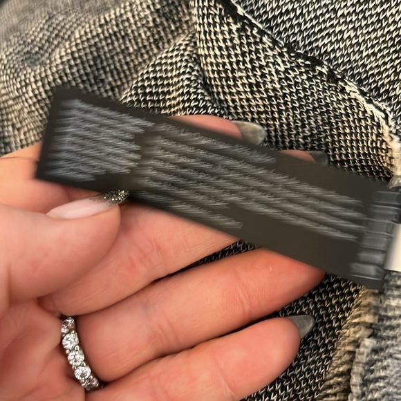 Eileen Fisher Linen Blend Knit Cardigan Italian Yarn Size Medium Black & White - Picture 9 of 9